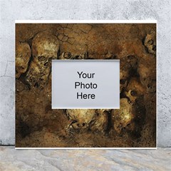 Skull Texture Vintage White Wall Photo Frame 5  X 7  by anzea