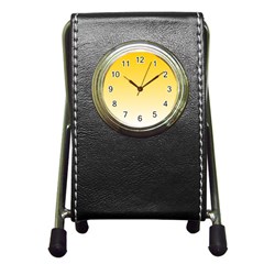 Gradient  Green, Yellow Pen Holder Desk Clock by 2607694c