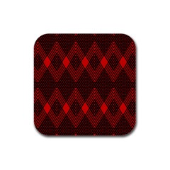 Muster Rot Schwarz Rubber Square Coaster (4 Pack) by 2607694c