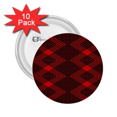 Pattern Black Red 2 25  Buttons (10 Pack)  by 2607694c