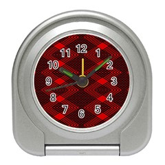 Pattern Black Red Travel Alarm Clock by 2607694c