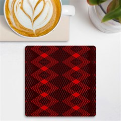 Pattern Black Red Uv Print Square Tile Coaster  by 2607694c