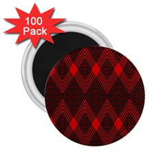 Pattern Red Black, 2 25  Magnets (100 Pack)  by 2607694c