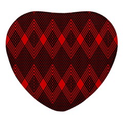 Pattern Red Black, Heart Glass Fridge Magnet (4 Pack) by 2607694c