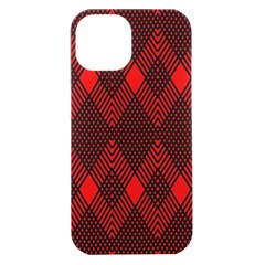 Pattern Red Black, Iphone 15 Plus Black Uv Print Pc Hardshell Case by 2607694c