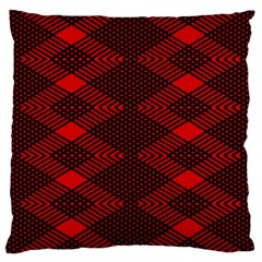 Pattern Rot Schwarz Large Cushion Case (one Side) by dedoma