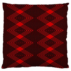 Pattern Rot Schwarz Large Premium Plush Fleece Cushion Case (one Side) by dedoma