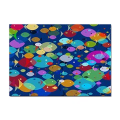 Illustrations Sea Fish Swimming Colors Sticker A4 (10 Pack) by anzea