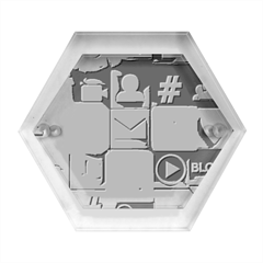 Colorful 3d Social Media Hexagon Wood Jewelry Box by Ket1n9