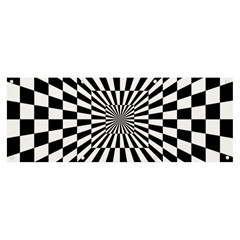 Optical-illusion-chessboard-tunnel Banner And Sign 8  X 3  by Bedest