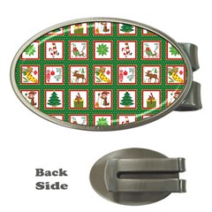 Christmas Paper Christmas Pattern Money Clips (oval)  by Bedest