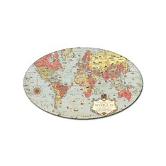 Vintage Old Antique World Map Sticker Oval (100 Pack) by Bedest