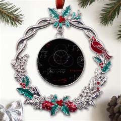 Math Board Circuit Circuits Computer Shield Tech Technology Metal X mas Wreath Holly Leaf Ornament by Loisa77