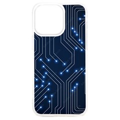 Seamless Pattern Of Glowing Circuit Board Neon Technology Iphone 15 Plus Tpu Uv Print Case by Loisa77