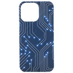 Seamless Pattern Of Glowing Circuit Board Neon Technology Iphone 15 Pro Max Black Uv Print Pc Hardshell Case by Loisa77