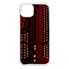 Red Circuit Board Texture Red Circuit Digital Texture Circuit Board Red Technology Iphone 14 Plus Tpu Uv Print Case by Loisa77