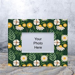 Flower Green Pattern Floral White Tabletop Photo Frame 4 x6  by anzea