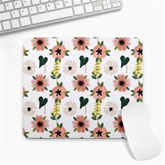 Flower White Pattern Floral Large Mousepad by anzea