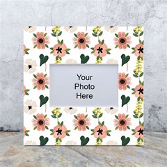 Flower White Pattern Floral White Box Photo Frame 4  X 6  by anzea