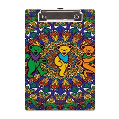 Dead Dancing Bears Grateful Dead Pattern A5 Acrylic Clipboard by Grandong