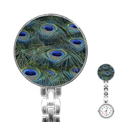 Peacock Feathers Details Stainless Steel Nurses Watch by Loisa77