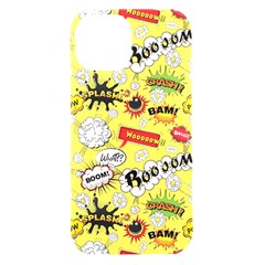 Cartoon Comics Pattern Iphone 15 Black Uv Print Pc Hardshell Case by Loisa77