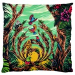 Monkey Tiger Bird Parrot Forest Jungle Style Standard Premium Plush Fleece Cushion Case (One Side) Front