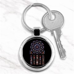 Chartres Cathedral Notre Dame De Paris Stained Glass Key Chain (round) by Grandong