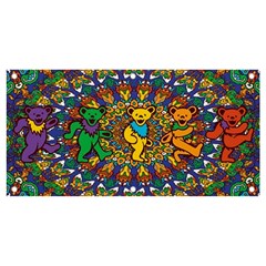 Dead Dancing Bears Grateful Dead Pattern Banner And Sign 4  X 2  by Grandong