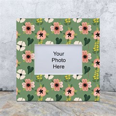 Flower Green Pink Pattern Floral White Box Photo Frame 4  X 6  by anzea