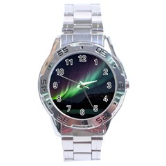 Aurora Borealis Beautiful Northern Lights Nature Stainless Steel Analogue Watch by Loisa77