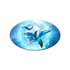 Dolphin Blue Fantasy Sticker (oval) by Loisa77