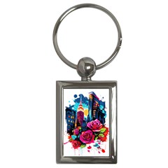 City Rose 2-gigapixel-art-scale-4 00x Key Chain (rectangle) by BrightWear