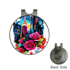 City Rose 2-gigapixel-art-scale-4 00x Hat Clips With Golf Markers by BrightWear