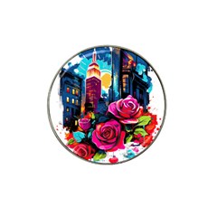 City Rose 2-gigapixel-art-scale-4 00x Hat Clip Ball Marker by BrightWear