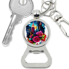 City Rose 2-gigapixel-art-scale-4 00x Bottle Opener Key Chain by BrightWear