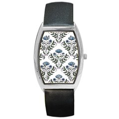 Flower Seamless Pattern Victorian Barrel Style Metal Watch by Loisa77