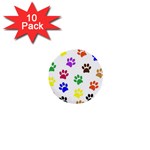 Pawprints Paw Prints Paw Animal 1  Mini Buttons (10 pack)  Front