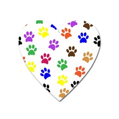 Pawprints Paw Prints Paw Animal Heart Magnet by Apen