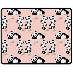 Cute Panda Animal Pattern Two Sides Fleece Blanket (medium) by Perong