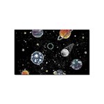 Glittering Planets Space Galaxy Glitter Black Sticker Rectangular (10 pack) Front