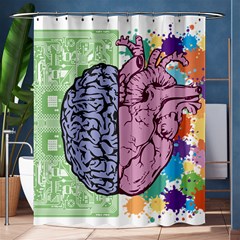 Brain Heart Balance Emotion Shower Curtain 60  X 72  (medium)  by Maspions