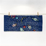 Cat Space Astronaut Rocket Maze Hand Towel Front