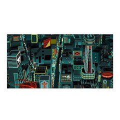 Art Cityscape Japanese Satin Wrap 35  X 70  by Perong