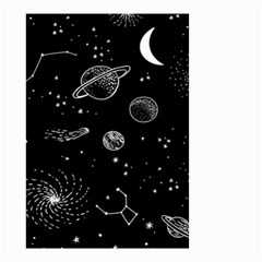 Black Space Drawing Art Planet Drawing Stars Black Space Galaxy Outer Space Small Garden Flag (two Sides) by Perong