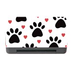 Dog Paw Vector Seamless Pattern With Hearts Memory Card Reader with CF Front