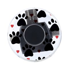 Dog Paw Vector Seamless Pattern With Hearts On-the-go Memory Card Reader by Perong