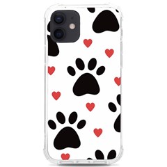 Dog Paw Vector Seamless Pattern With Hearts Iphone 12/12 Pro Tpu Uv Print Case by Perong