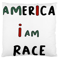 America  I Am Race Large Premium Plush Fleece Cushion Case (one Side) by RiverRootz