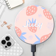 July Summer Strawberry Pink Berry Wireless Fast Charger(white) by Grandong